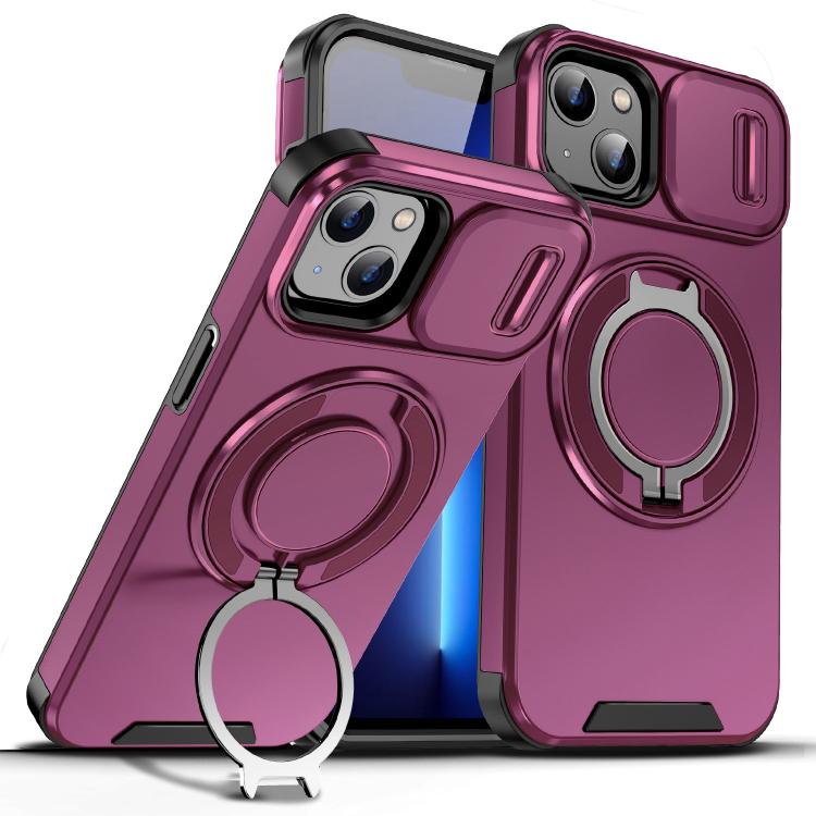 Custodia per telefono con supporto ad anello scorrevole Camshield, For iPhone 14 Plus, For iPhone 14, For iPhone 14 Pro