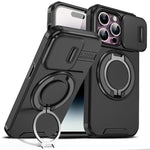 Custodia per telefono con supporto ad anello scorrevole Camshield, For iPhone 14 Plus, For iPhone 14, For iPhone 14 Pro