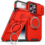 Custodia per telefono con supporto ad anello scorrevole Camshield, For iPhone 14 Plus, For iPhone 14, For iPhone 14 Pro