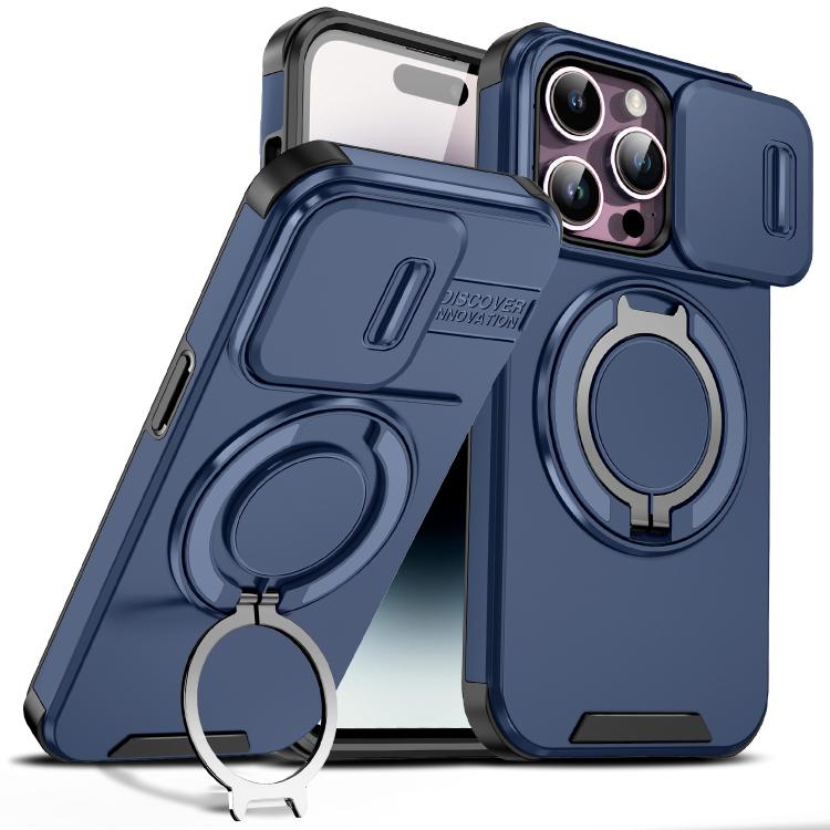 Custodia per telefono con supporto ad anello scorrevole Camshield, For iPhone 14 Plus, For iPhone 14, For iPhone 14 Pro