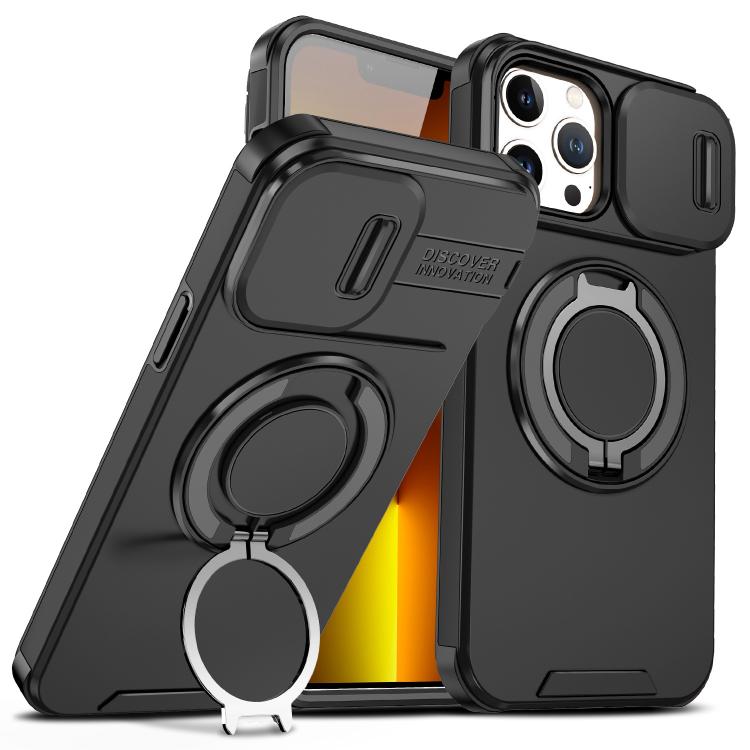 Custodia per telefono con supporto ad anello scorrevole Camshield, For iPhone 14 Pro Max, For iPhone 13 Pro Max, For iPhone 13 Pro