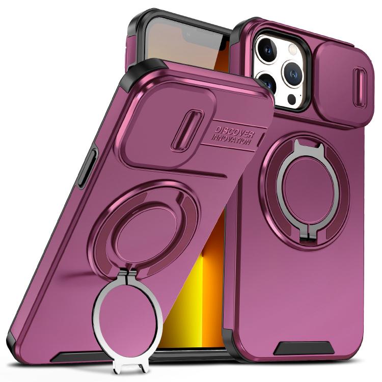 Custodia per telefono con supporto ad anello scorrevole Camshield, For iPhone 14 Pro Max, For iPhone 13 Pro Max, For iPhone 13 Pro