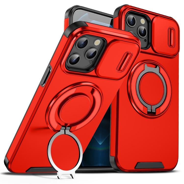 Custodia per telefono con supporto ad anello scorrevole Camshield, For iPhone 13, For iPhone 12, For iPhone 12 Pro Max