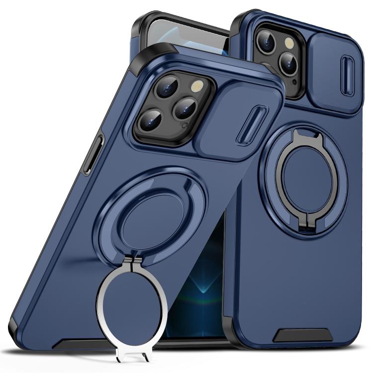 Custodia per telefono con supporto ad anello scorrevole Camshield, For iPhone 13, For iPhone 12, For iPhone 12 Pro Max