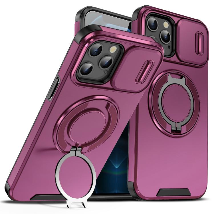 Custodia per telefono con supporto ad anello scorrevole Camshield, For iPhone 13, For iPhone 12, For iPhone 12 Pro Max