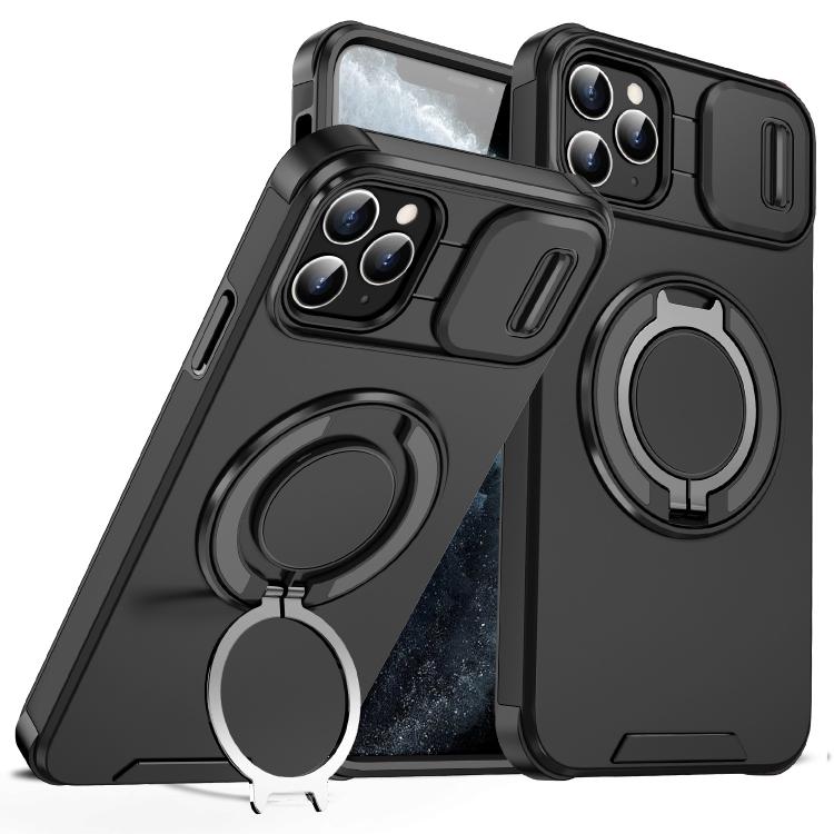 Custodia per telefono con supporto ad anello scorrevole Camshield, For iPhone 12 Pro, For iPhone 11 Pro Max, For iPhone 11