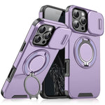 Custodia per telefono con supporto ad anello scorrevole Camshield, For iPhone 17e / 16e, For iPhone 16 Pro Max, For iPhone 16 Pro