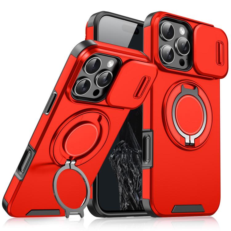 Custodia per telefono con supporto ad anello scorrevole Camshield, For iPhone 17e / 16e, For iPhone 16 Pro Max, For iPhone 16 Pro