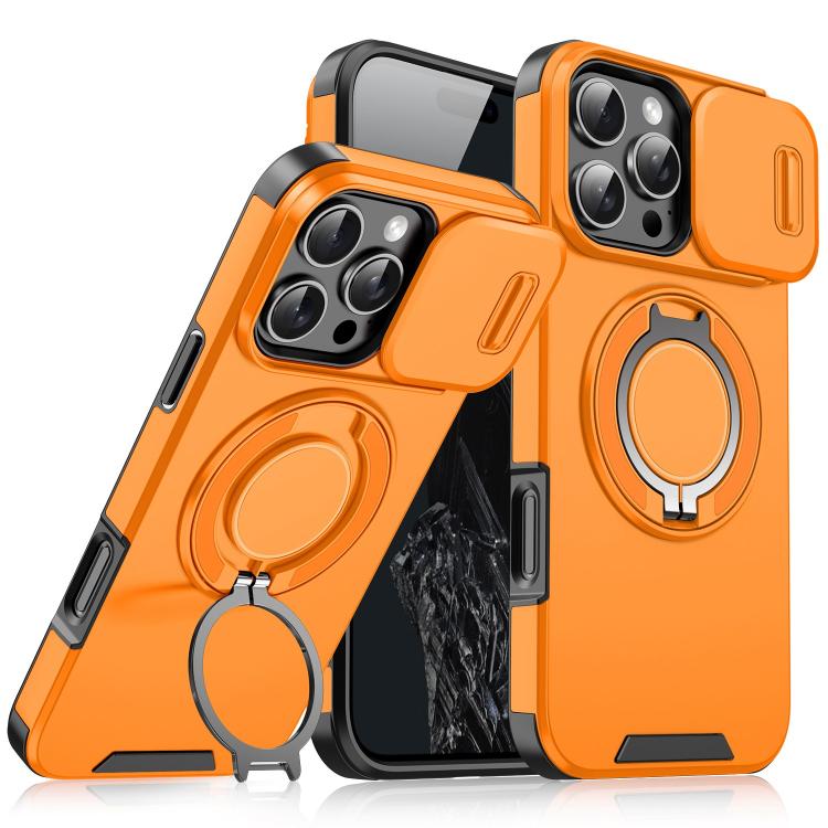 Custodia per telefono con supporto ad anello scorrevole Camshield, For iPhone 17e / 16e, For iPhone 16 Pro Max, For iPhone 16 Pro