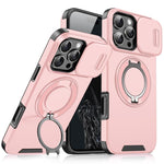 Custodia per telefono con supporto ad anello scorrevole Camshield, For iPhone 17e / 16e, For iPhone 16 Pro Max, For iPhone 16 Pro