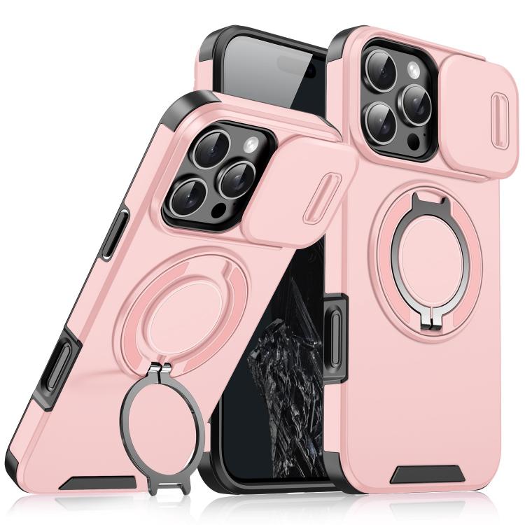 Custodia per telefono con supporto ad anello scorrevole Camshield, For iPhone 17e / 16e, For iPhone 16 Pro Max, For iPhone 16 Pro