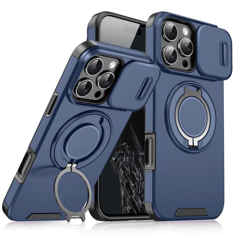 Custodia per telefono con supporto ad anello scorrevole Camshield, For iPhone 17e / 16e, For iPhone 16 Pro Max, For iPhone 16 Pro