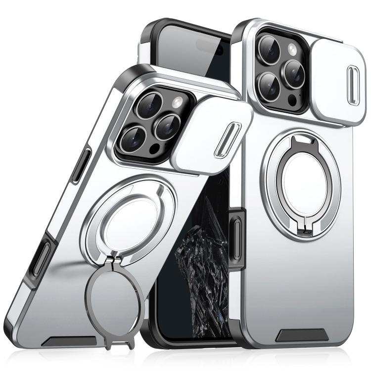 Custodia per telefono con supporto ad anello scorrevole Camshield, For iPhone 17e / 16e, For iPhone 16 Pro Max, For iPhone 16 Pro
