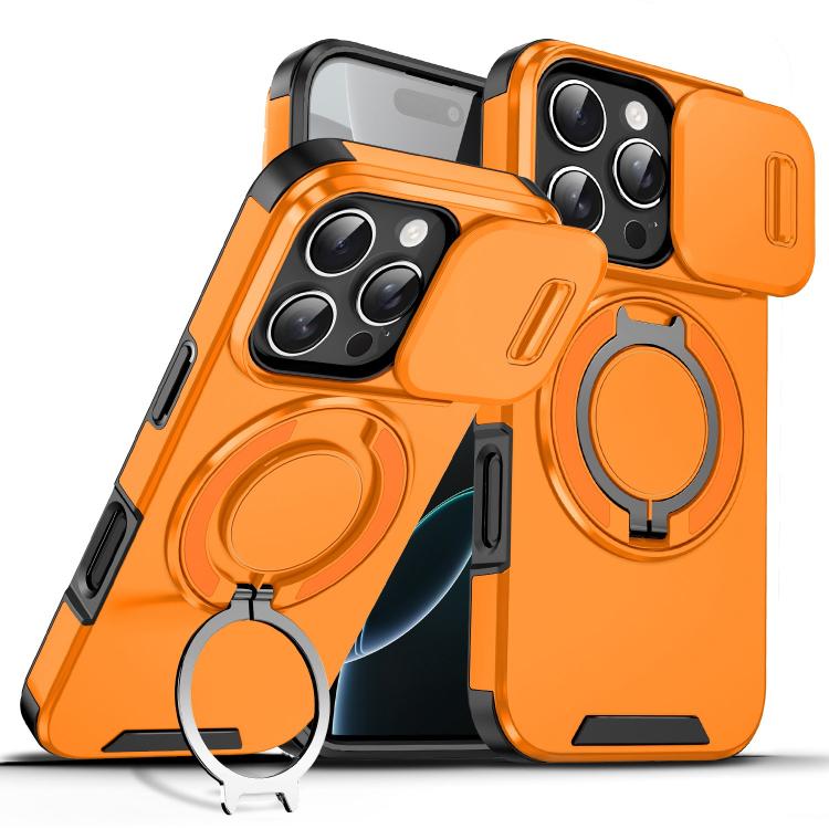 Custodia per telefono con supporto ad anello scorrevole Camshield, For iPhone 17e / 16e, For iPhone 16 Pro Max, For iPhone 16 Pro