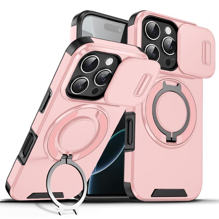 Custodia per telefono con supporto ad anello scorrevole Camshield, For iPhone 17e / 16e, For iPhone 16 Pro Max, For iPhone 16 Pro
