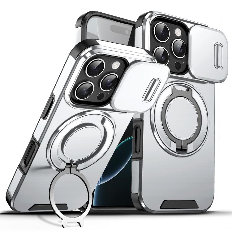 Custodia per telefono con supporto ad anello scorrevole Camshield, For iPhone 17e / 16e, For iPhone 16 Pro Max, For iPhone 16 Pro