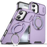 Custodia per telefono con supporto ad anello scorrevole Camshield, For iPhone 16 Plus, For iPhone 16, For iPhone 15 Pro Max