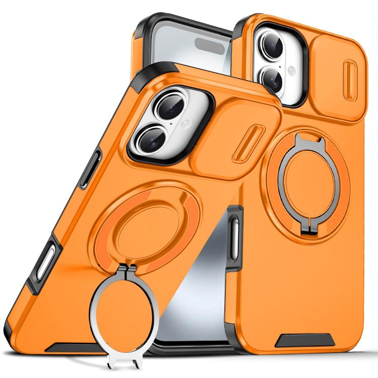 Custodia per telefono con supporto ad anello scorrevole Camshield, For iPhone 16 Plus, For iPhone 16, For iPhone 15 Pro Max