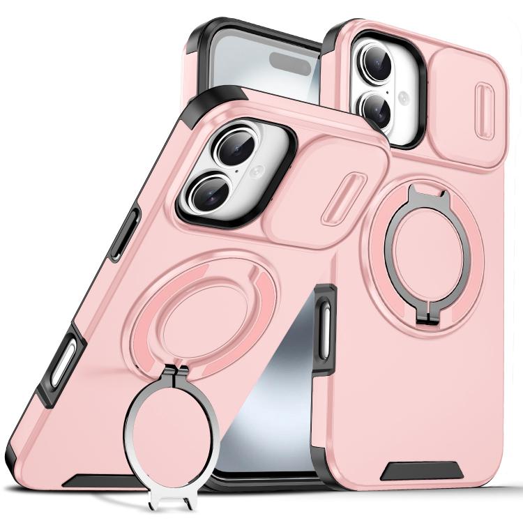 Custodia per telefono con supporto ad anello scorrevole Camshield, For iPhone 16 Plus, For iPhone 16, For iPhone 15 Pro Max