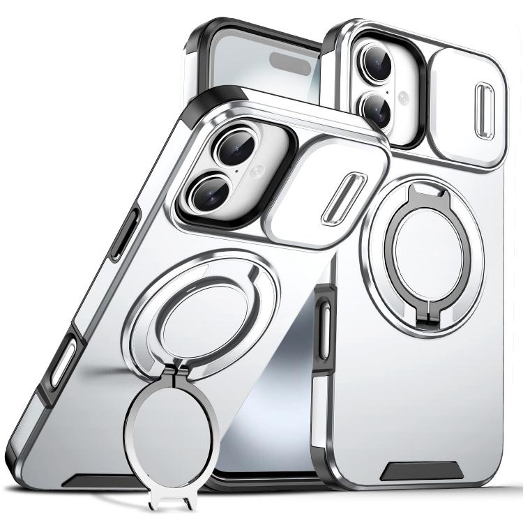 Custodia per telefono con supporto ad anello scorrevole Camshield, For iPhone 16 Plus, For iPhone 16, For iPhone 15 Pro Max