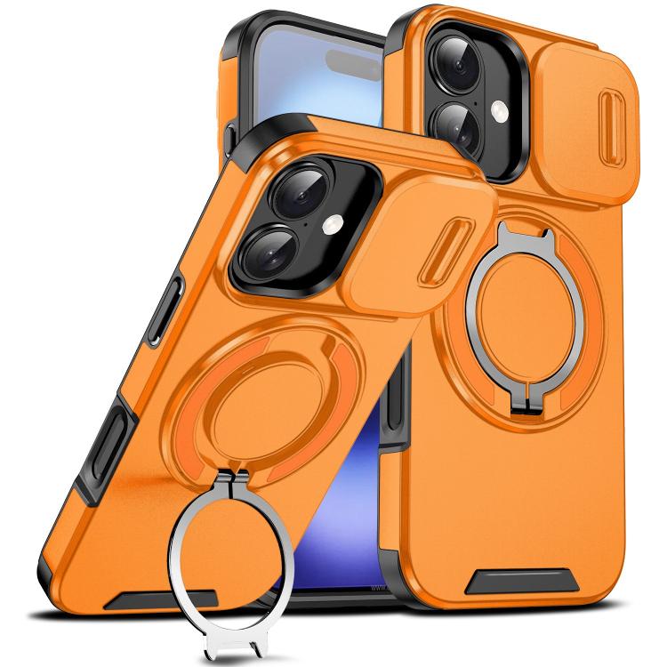 Custodia per telefono con supporto ad anello scorrevole Camshield, For iPhone 16 Plus, For iPhone 16, For iPhone 15 Pro Max