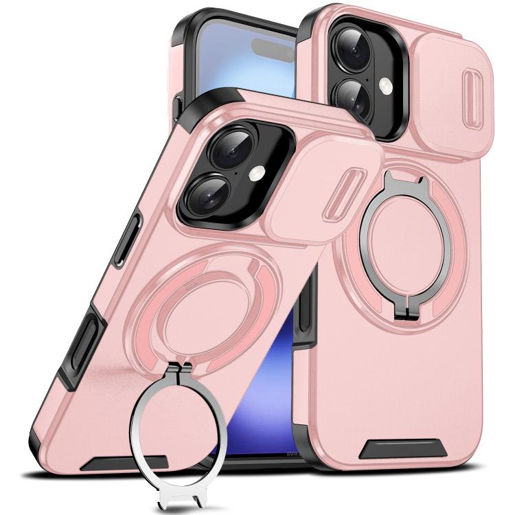 Custodia per telefono con supporto ad anello scorrevole Camshield, For iPhone 16 Plus, For iPhone 16, For iPhone 15 Pro Max