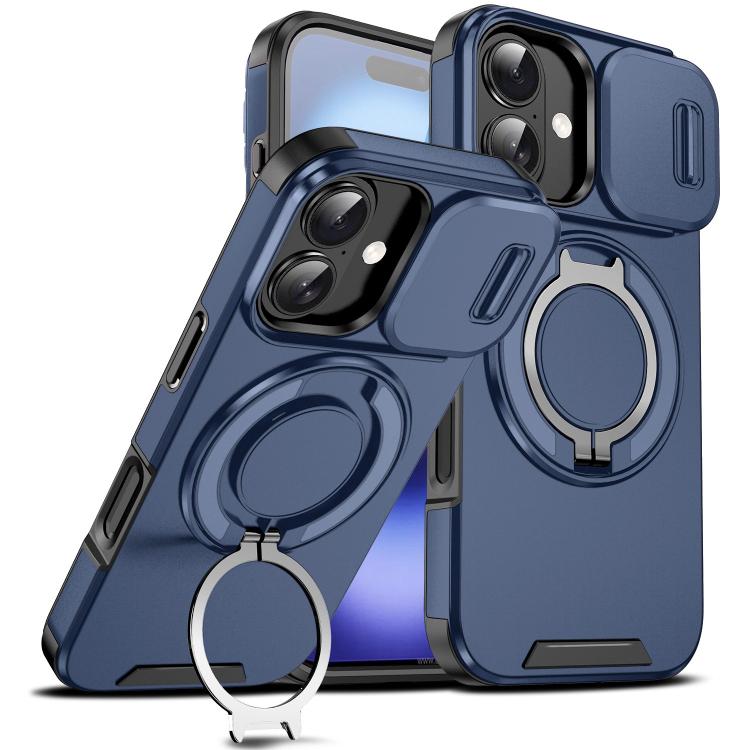 Custodia per telefono con supporto ad anello scorrevole Camshield, For iPhone 16 Plus, For iPhone 16, For iPhone 15 Pro Max