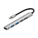 Adattatore HUB USB-C 5 in 1 con porte USB 2.0 e jack audio