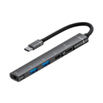 Adattatore HUB USB-C 5 in 1 con porte USB 2.0 e jack audio