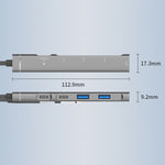 Adattatore HUB multifunzione 5 in 2 USB-C e USB-A