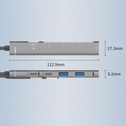 Adattatore HUB multifunzione 5 in 2, USB-C / Type-C + 8 Pin, USB-C / Type-C + USB-A