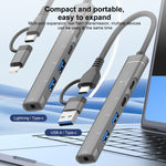 Adattatore HUB multifunzione 5 in 2 USB-C e USB-A