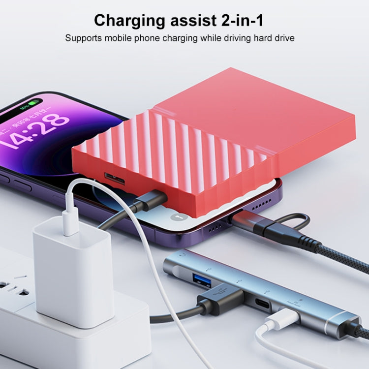 Adattatore HUB multifunzione 5 in 2 USB-C e USB-A