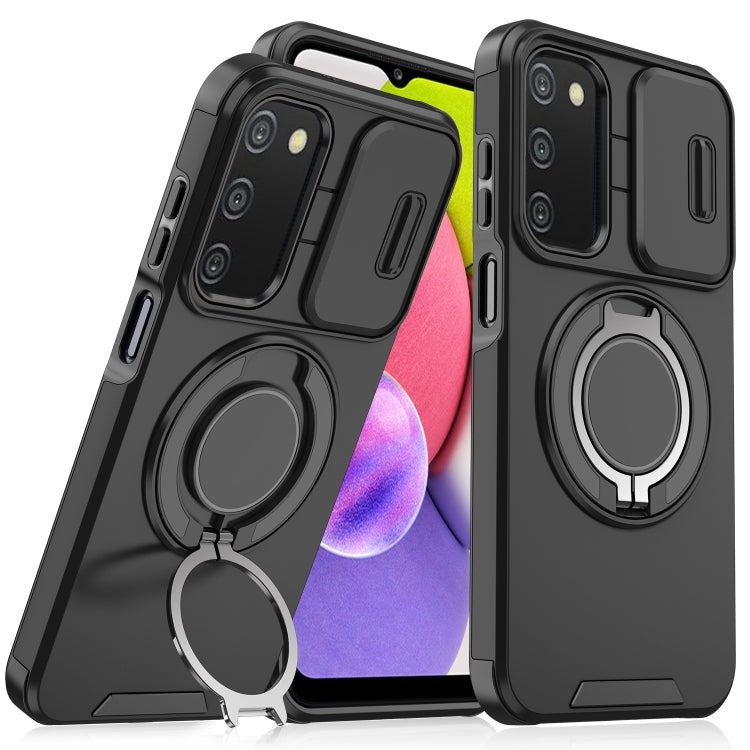 Custodia per telefono con supporto ad anello scorrevole Camshield, For Samsung Galaxy A03s