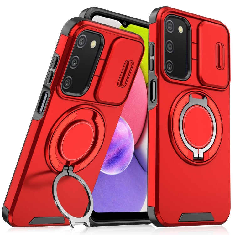 Custodia per telefono con supporto ad anello scorrevole Camshield, For Samsung Galaxy A03s