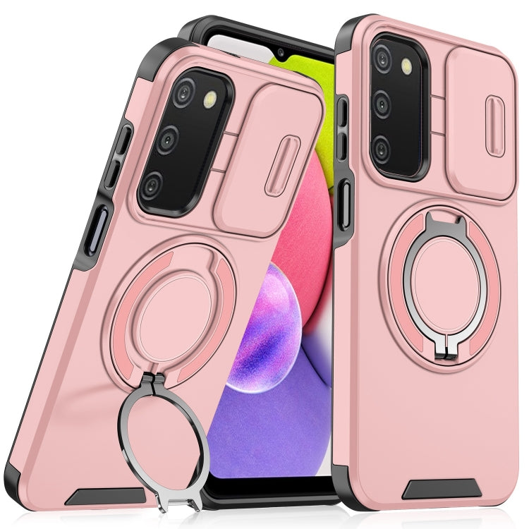 Custodia per telefono con supporto ad anello scorrevole Camshield, For Samsung Galaxy A03s