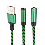Cavo adattatore audio USB-A a doppio jack 3,5 mm 0,5-3m