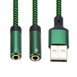 Cavo adattatore audio USB-A a doppio jack 3,5 mm 0,5-3m