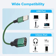 Cavo adattatore audio integrato da USB-A a doppio jack da 3,5 mm, 1m