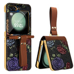 Custodia per telefono a copertura totale con motivo in rilievo integrato VIETAO con cinturino da polso, For Galaxy Z Flip8 5G, For Samsung Galaxy Z Flip7, For Samsung Galaxy Z Flip6, For Samsung Galaxy Z Flip5