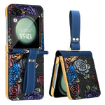 Custodia per telefono a copertura totale con motivo in rilievo integrato VIETAO con cinturino da polso, For Galaxy Z Flip8 5G, For Samsung Galaxy Z Flip7, For Samsung Galaxy Z Flip6, For Samsung Galaxy Z Flip5