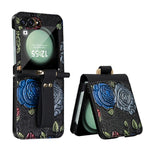 Custodia per telefono a copertura totale con motivo in rilievo integrato VIETAO con cinturino da polso, For Galaxy Z Flip8 5G, For Samsung Galaxy Z Flip7, For Samsung Galaxy Z Flip6, For Samsung Galaxy Z Flip5