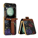 Custodia per telefono a copertura totale con motivo in rilievo integrato VIETAO con cinturino da polso, For Galaxy Z Flip8 5G, For Samsung Galaxy Z Flip7, For Samsung Galaxy Z Flip6, For Samsung Galaxy Z Flip5
