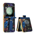 Custodia per telefono a copertura totale con motivo in rilievo integrato VIETAO con cinturino da polso, For Galaxy Z Flip8 5G, For Samsung Galaxy Z Flip7, For Samsung Galaxy Z Flip6, For Samsung Galaxy Z Flip5
