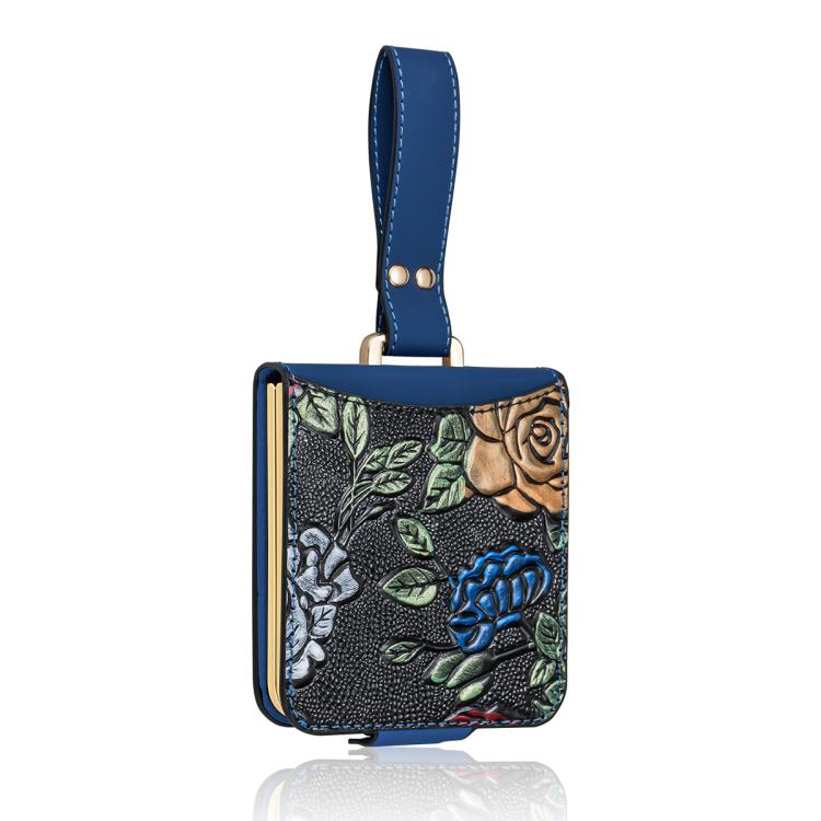 Custodia per telefono a copertura totale con motivo in rilievo integrato VIETAO con cinturino da polso, For Galaxy Z Flip8 5G, For Samsung Galaxy Z Flip7, For Samsung Galaxy Z Flip6, For Samsung Galaxy Z Flip5