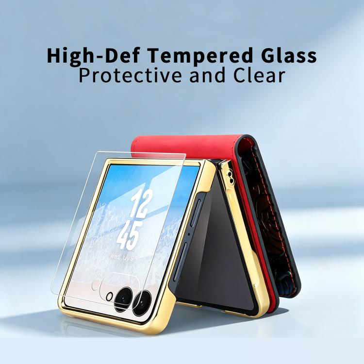 Custodia per telefono a copertura totale con motivo in rilievo integrato VIETAO con cinturino da polso, For Galaxy Z Flip8 5G, For Samsung Galaxy Z Flip7, For Samsung Galaxy Z Flip6, For Samsung Galaxy Z Flip5