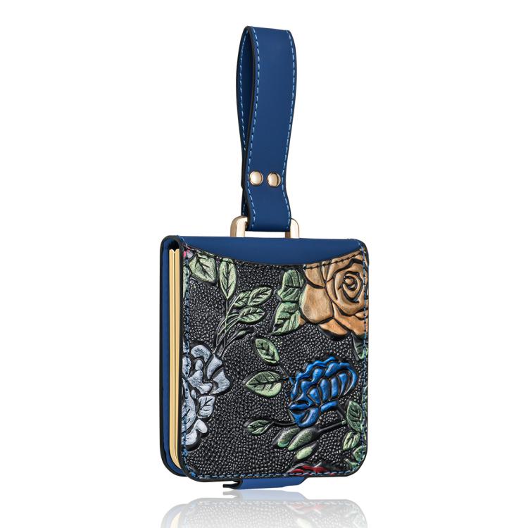 Custodia per telefono a copertura totale con motivo in rilievo integrato VIETAO con cinturino da polso, For Galaxy Z Flip8 5G, For Samsung Galaxy Z Flip7, For Samsung Galaxy Z Flip6, For Samsung Galaxy Z Flip5