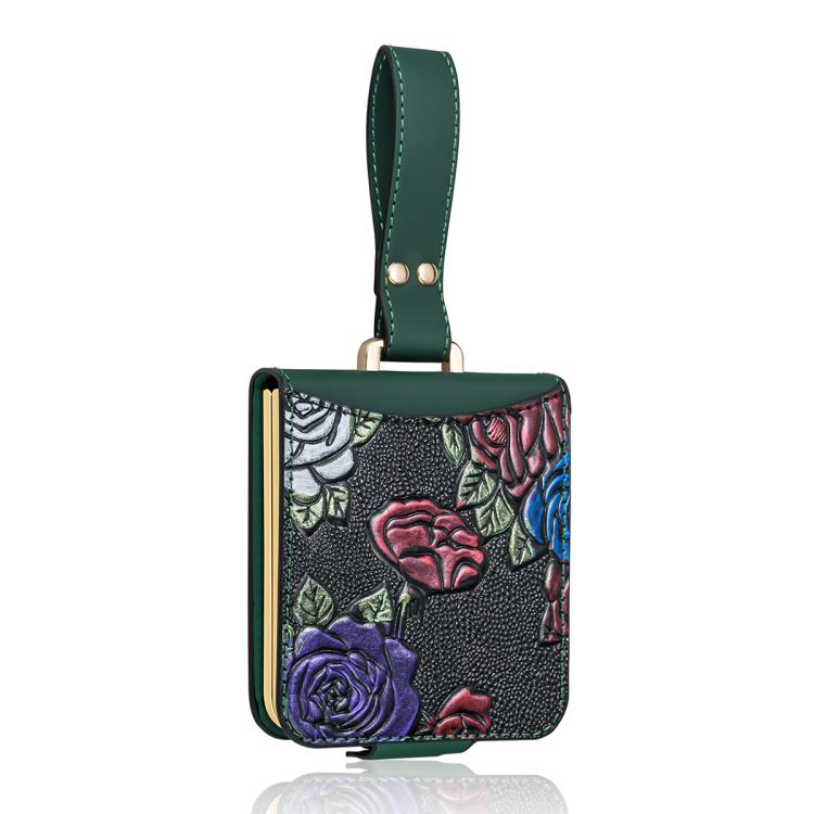 Custodia per telefono a copertura totale con motivo in rilievo integrato VIETAO con cinturino da polso, For Galaxy Z Flip8 5G, For Samsung Galaxy Z Flip7, For Samsung Galaxy Z Flip6, For Samsung Galaxy Z Flip5