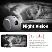 ESCAM QF011 Telecamera robot intelligente per animali domestici da 2 MP con visione notturna e telecomando APP, QF011