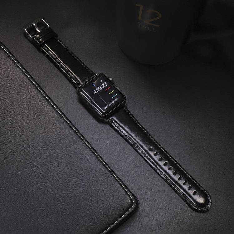 Cinturino di ricambio per cinturino di ricambio in vera pelle con trama di cavallo pazzo retrò, For Apple Watch 5 & 4 44mm / 3 & 2 & 1 42mm, For Apple Watch Series 7 41mm / 6 & SE & 5 & 4 40mm / 3 & 2 & 1 38mm